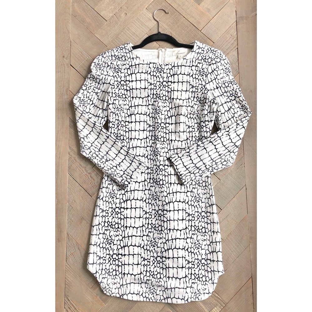 Lulus Snake Print Mini Dress Black & White Small